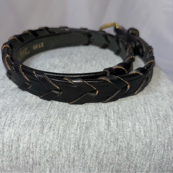 TORY 1.25” Laced Bridled Leather Belt Brass Buckle Size 26 - Picture 8 of 9